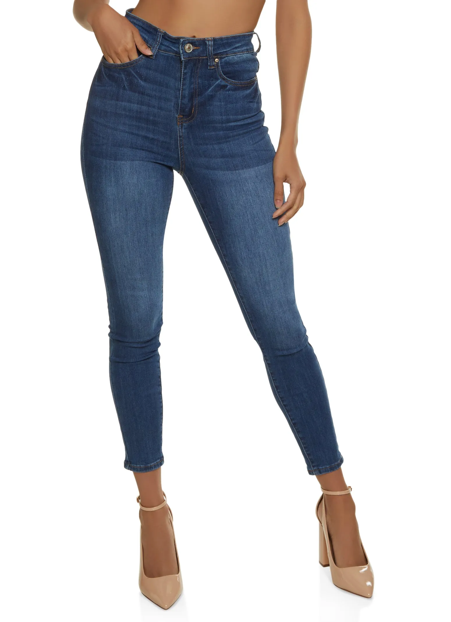 WAX Whiskered Skinny Ankle Jeans Bold Look Professional Wear Smart Style