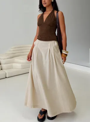Structured silhouette Bohemian Spirit Maxi Skirt Beige