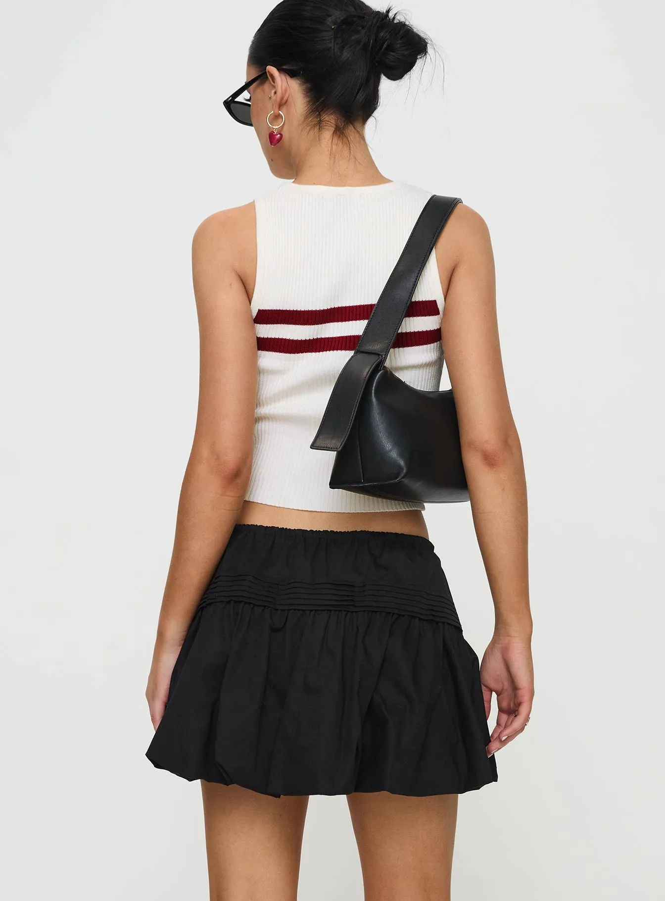 Transitional Wear Dear London Bubble Hem Mini Skirt Black
