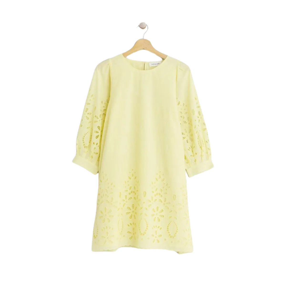 Pistacho Embroidered Cutout Dress DoubleStitched Seams QuickDry Material