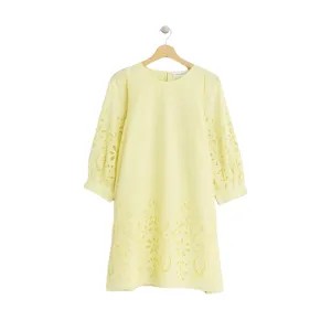 Pistacho Embroidered Cutout Dress DoubleStitched Seams QuickDry Material