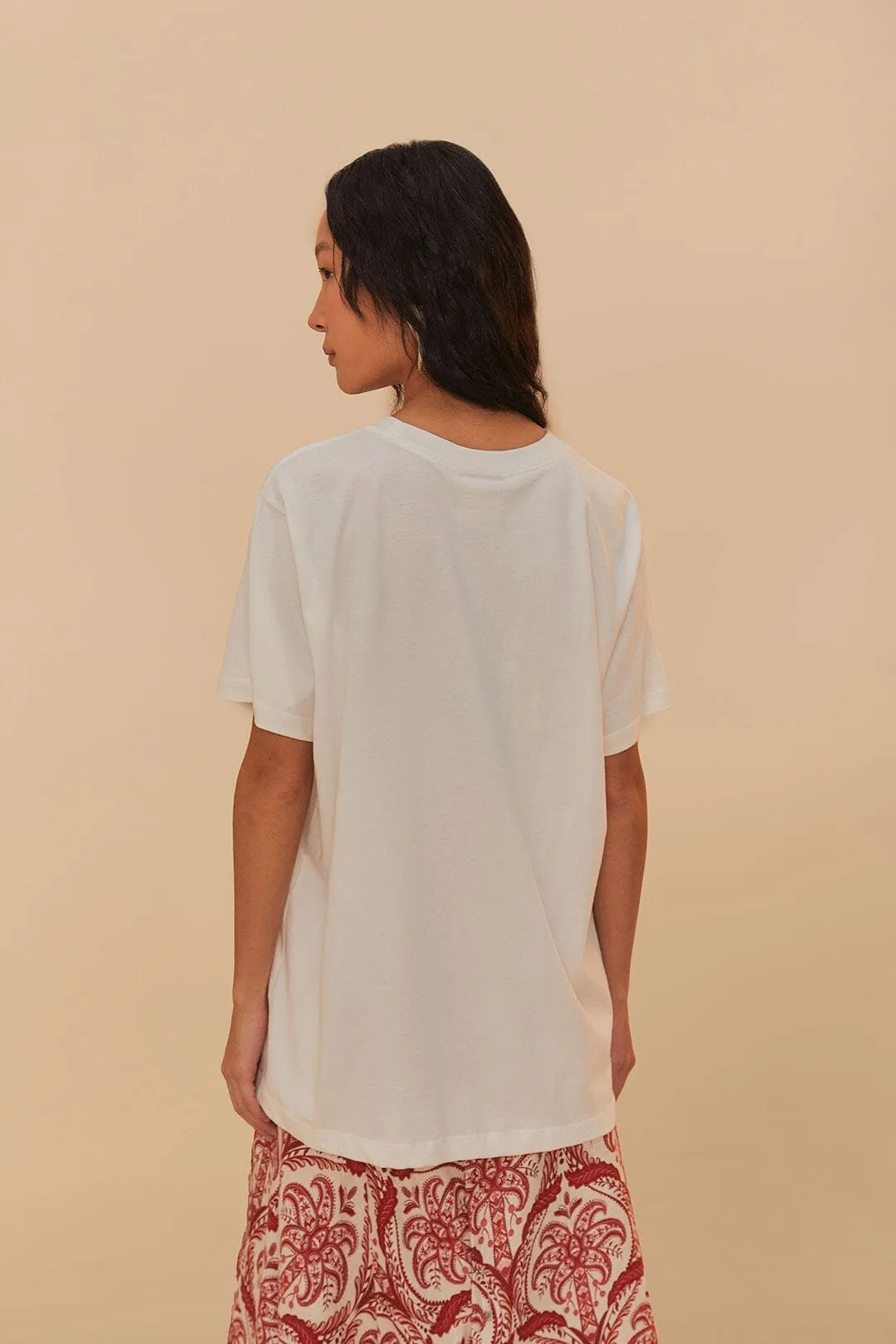VentilatedMesh PreShrunk Cotton Off-White From Brasil To The World Relaxed T-Shirt