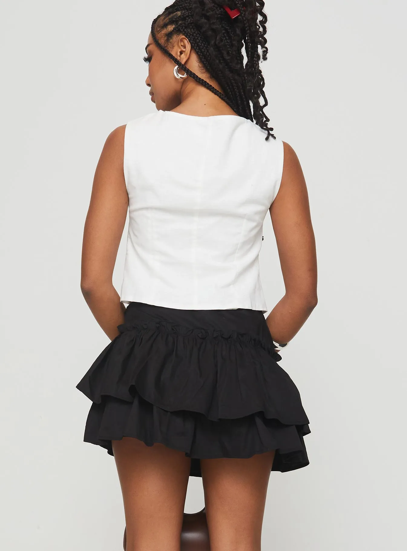 Selenis Asymmetrical Mini Skort Black Winter Staple