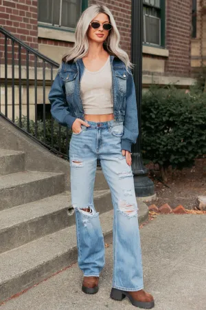 Raphael Mid-Rise Distressed Sneak Peek Jeans (Medium) Double Stitched Seams Party Look Couple Look Earthy