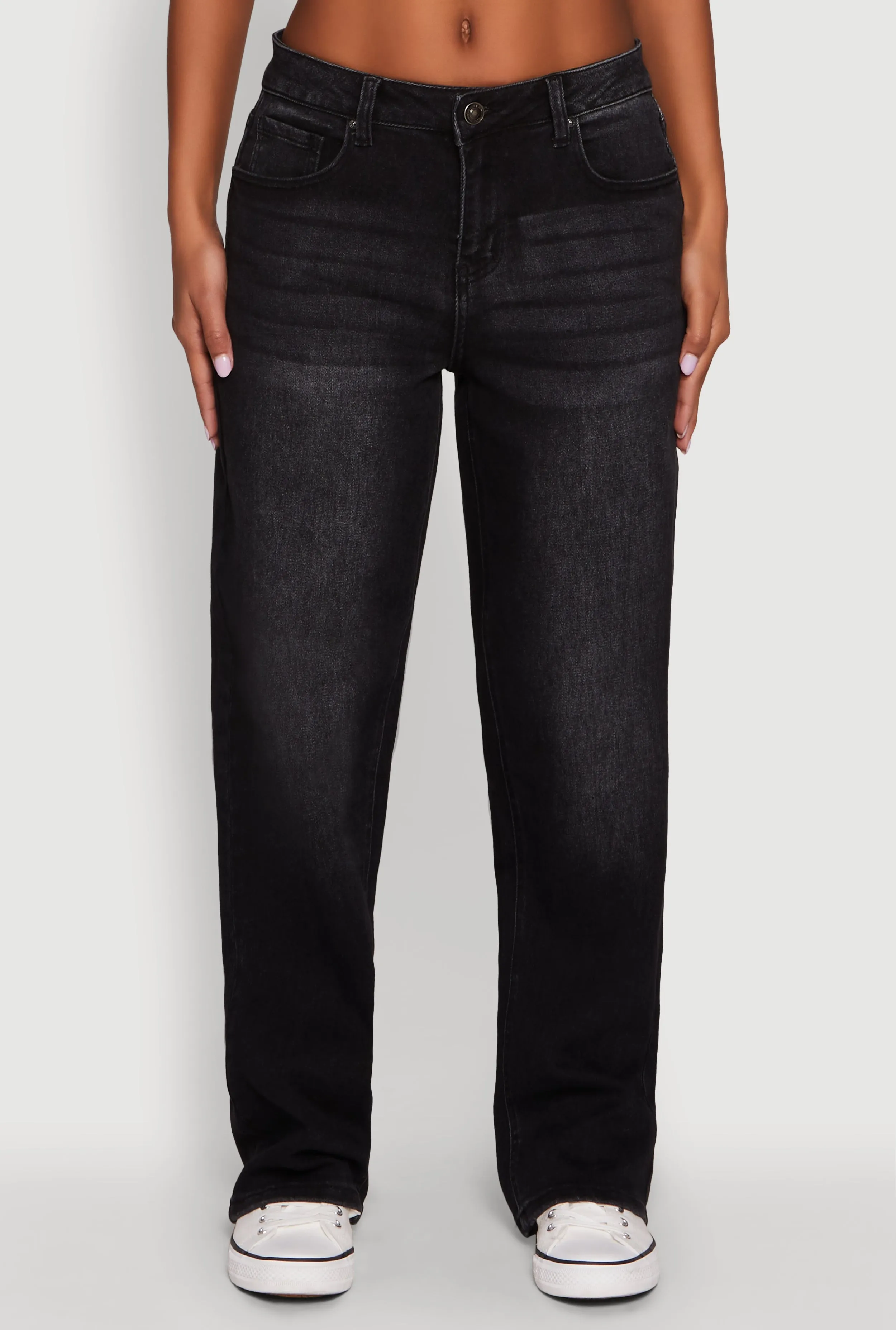 WAX Basic Straight Leg Jeans Modern Minimalist Creative Look Home Comfort Lightweight Parent Style Durable