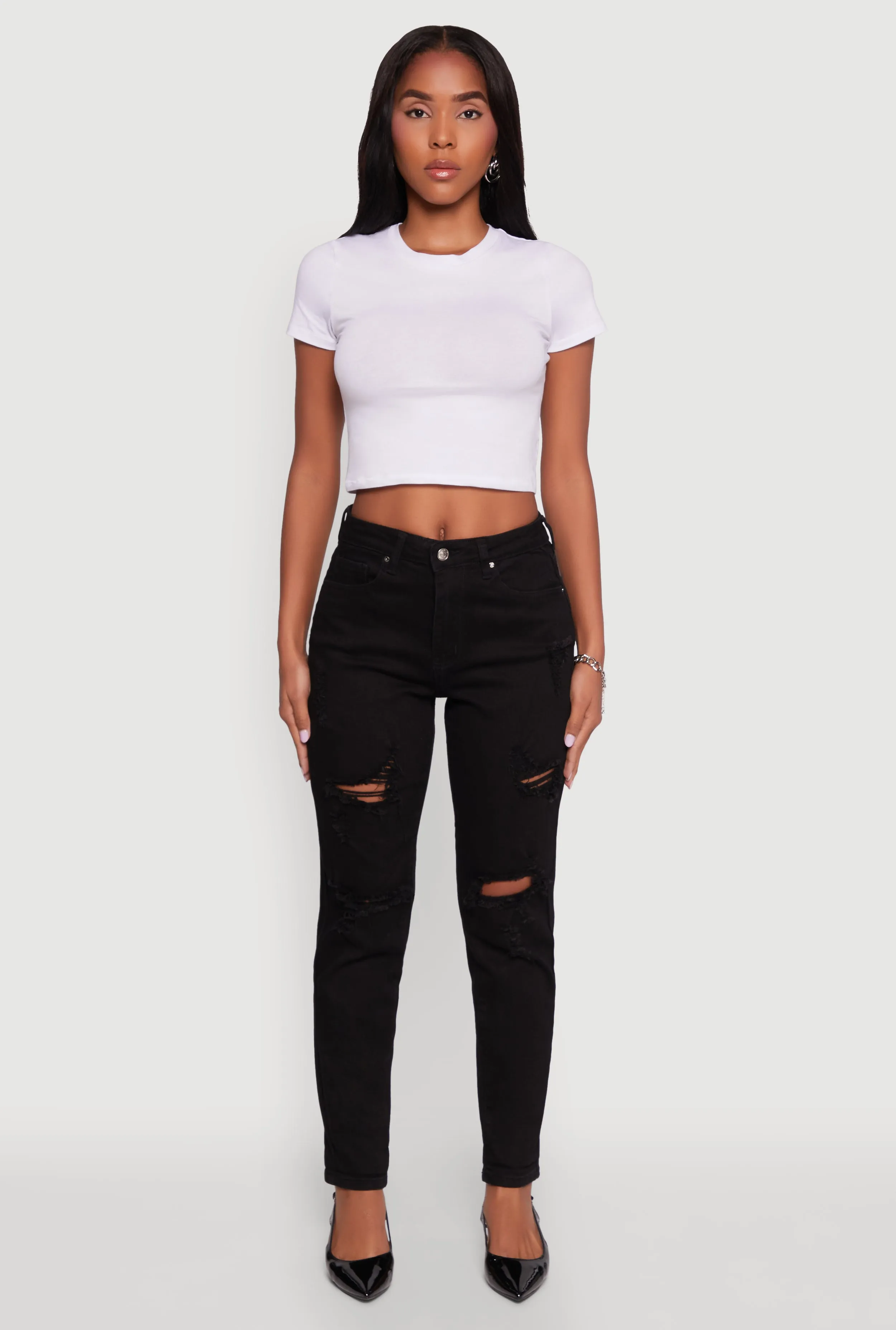 WAX Distressed Stretch Slim Leg Jeans Perfect for All