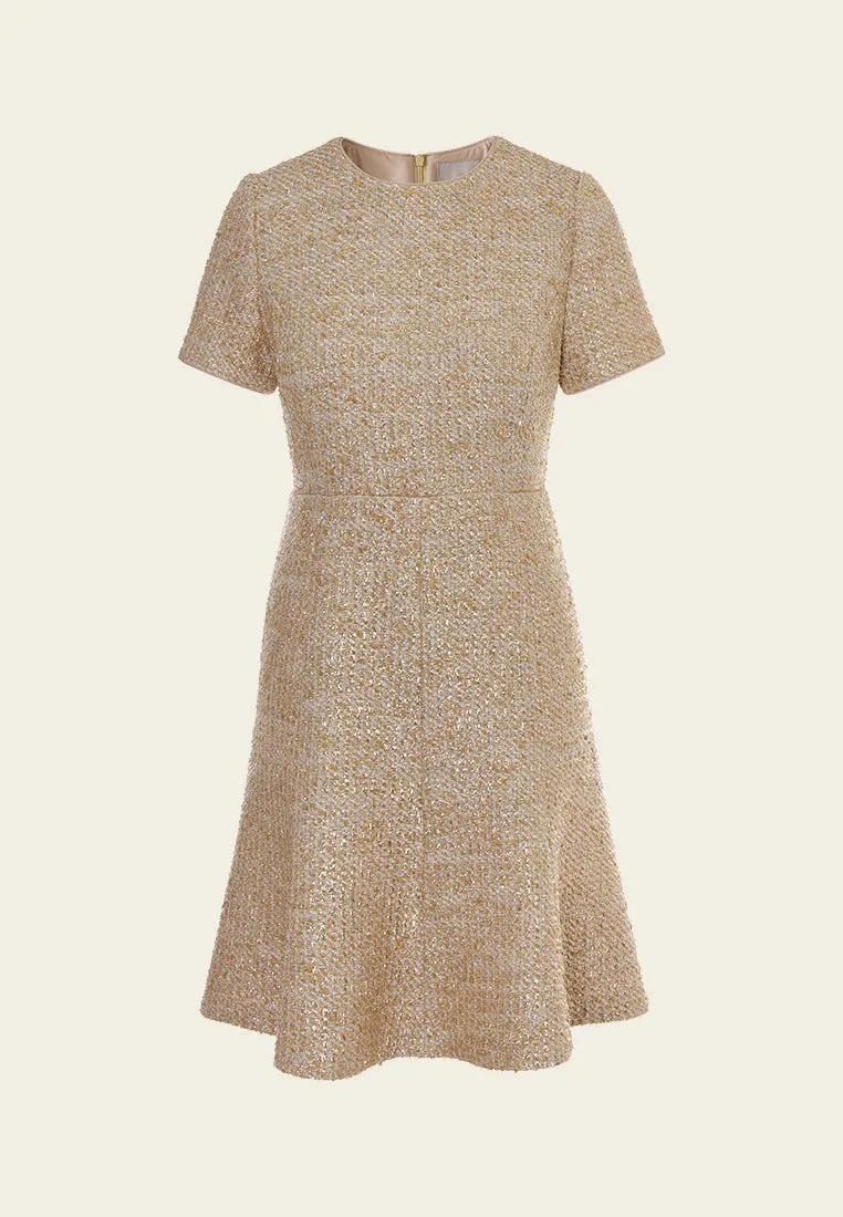 Smile Ease Kind Soul Fishtail Lurex Tweed Midi Dress