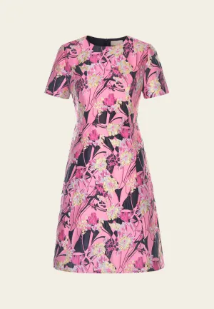 Green Soul SoftenedEdges Jacquard A-line Dress