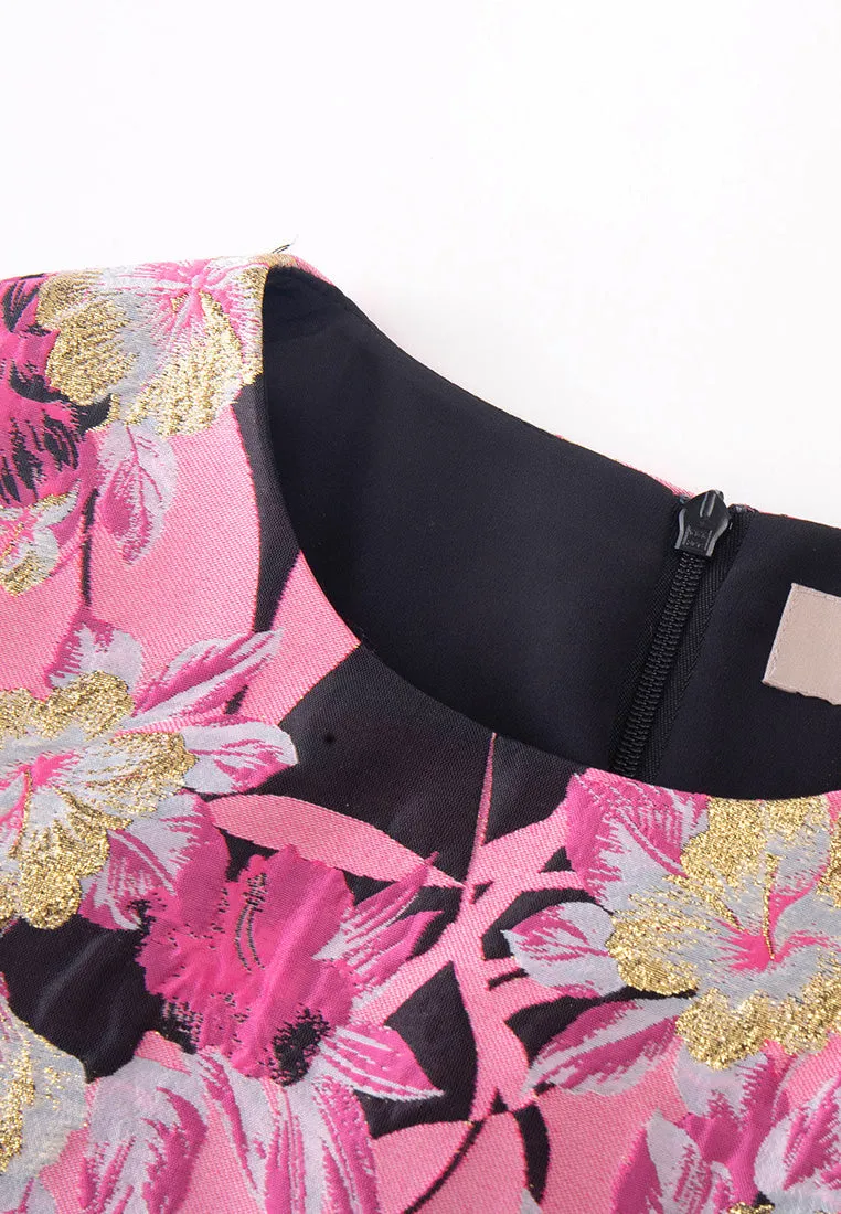 Thin Core Jacquard A-line Dress