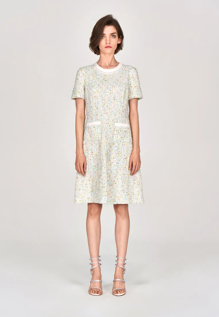 ReinforcedKnees WrinkleFree Fabric Lime Twist Tweed Dress