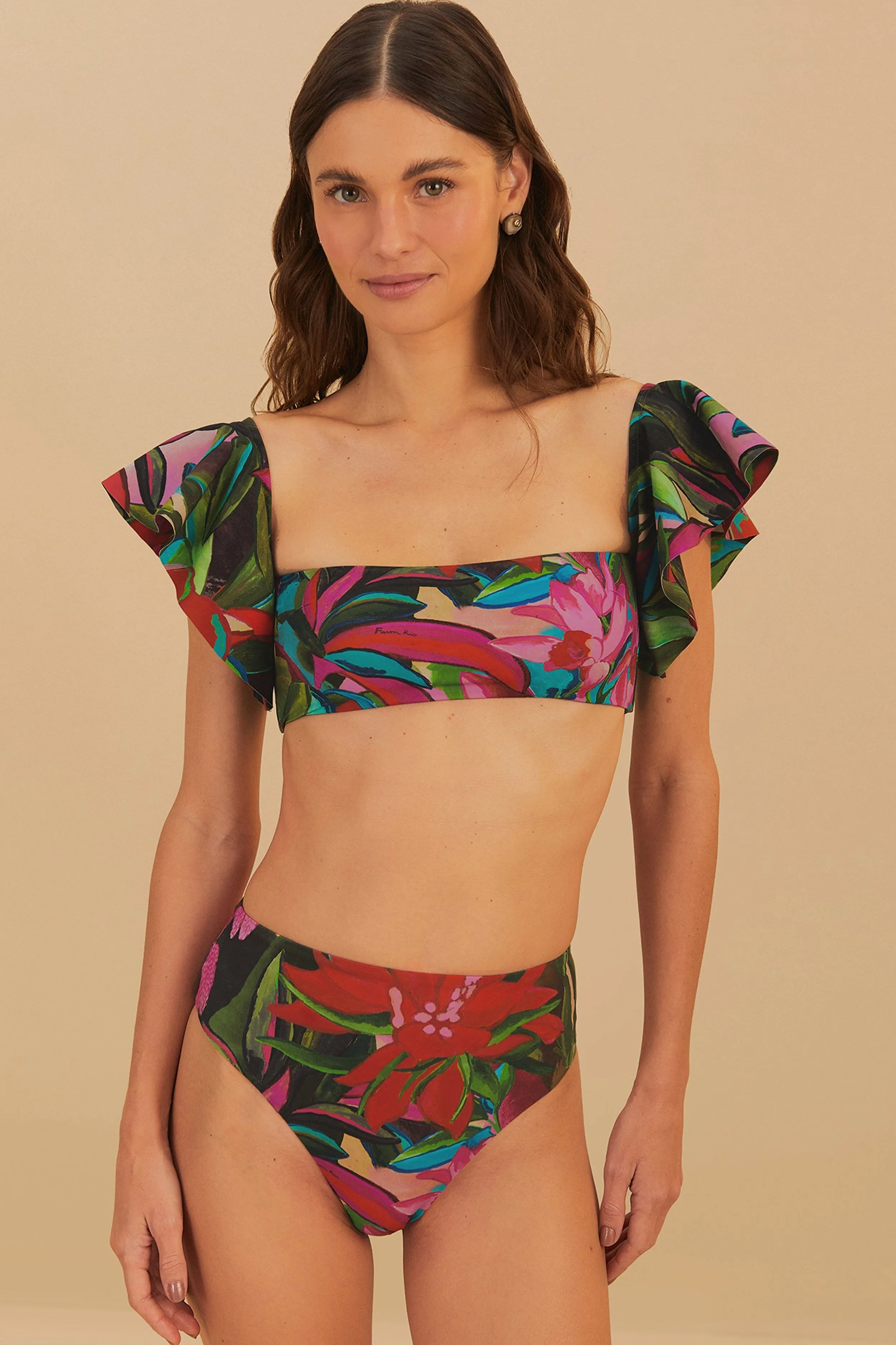 Jardin De Reve High Waist Bikini Bottom Lake Mood