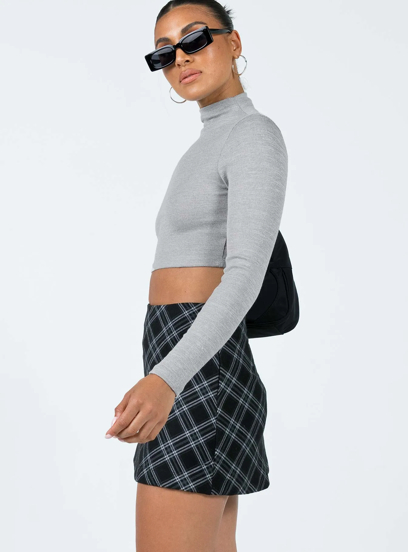 Elasticized Cuff Fike Mini Skirt Black