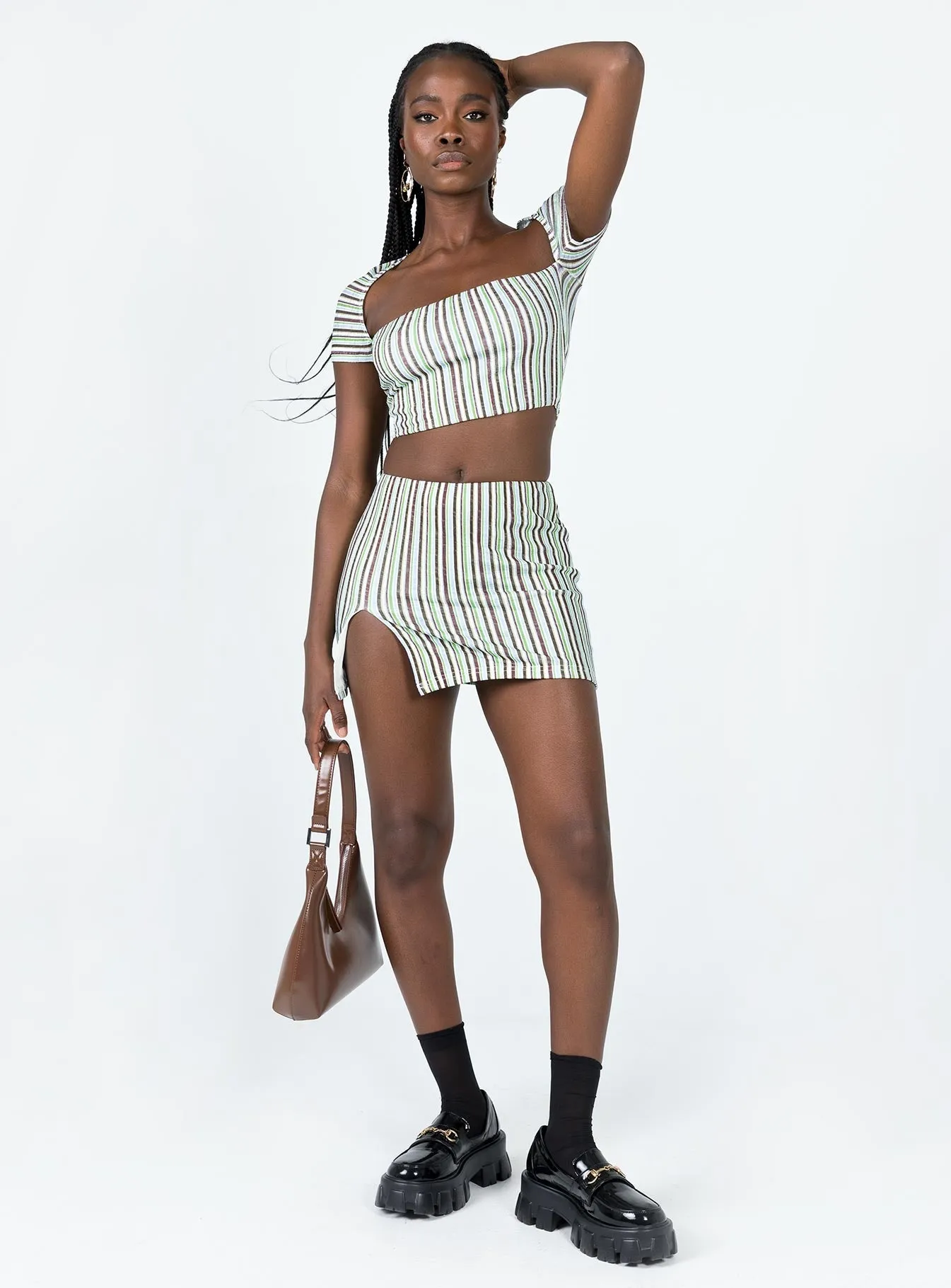 Mood Dressing hypoallergenic material Anni Stripe Mini Skirt Multi