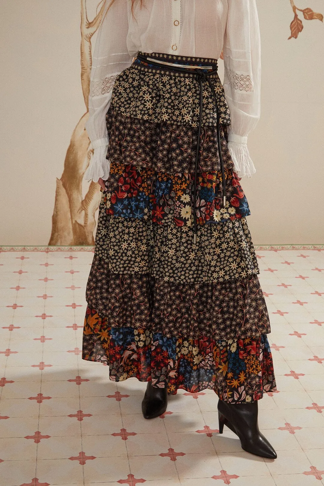 Black Jujus Garden Midi Skirt Mood Outfit