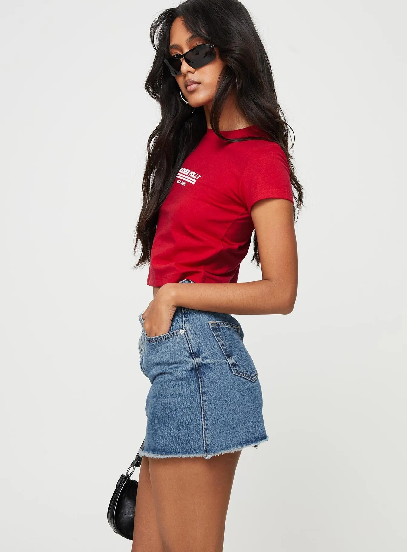 Soft Texture Jellicoe Spliced Denim Skirt Multi Wash