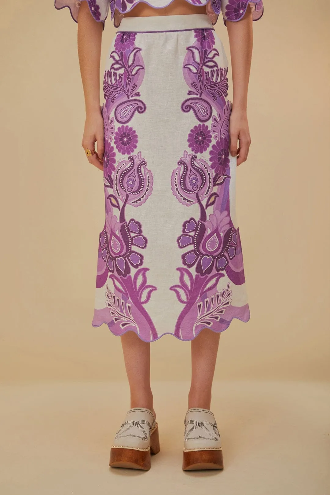 Color Festival Cream Euroflax? Midi Skirt Maxi length