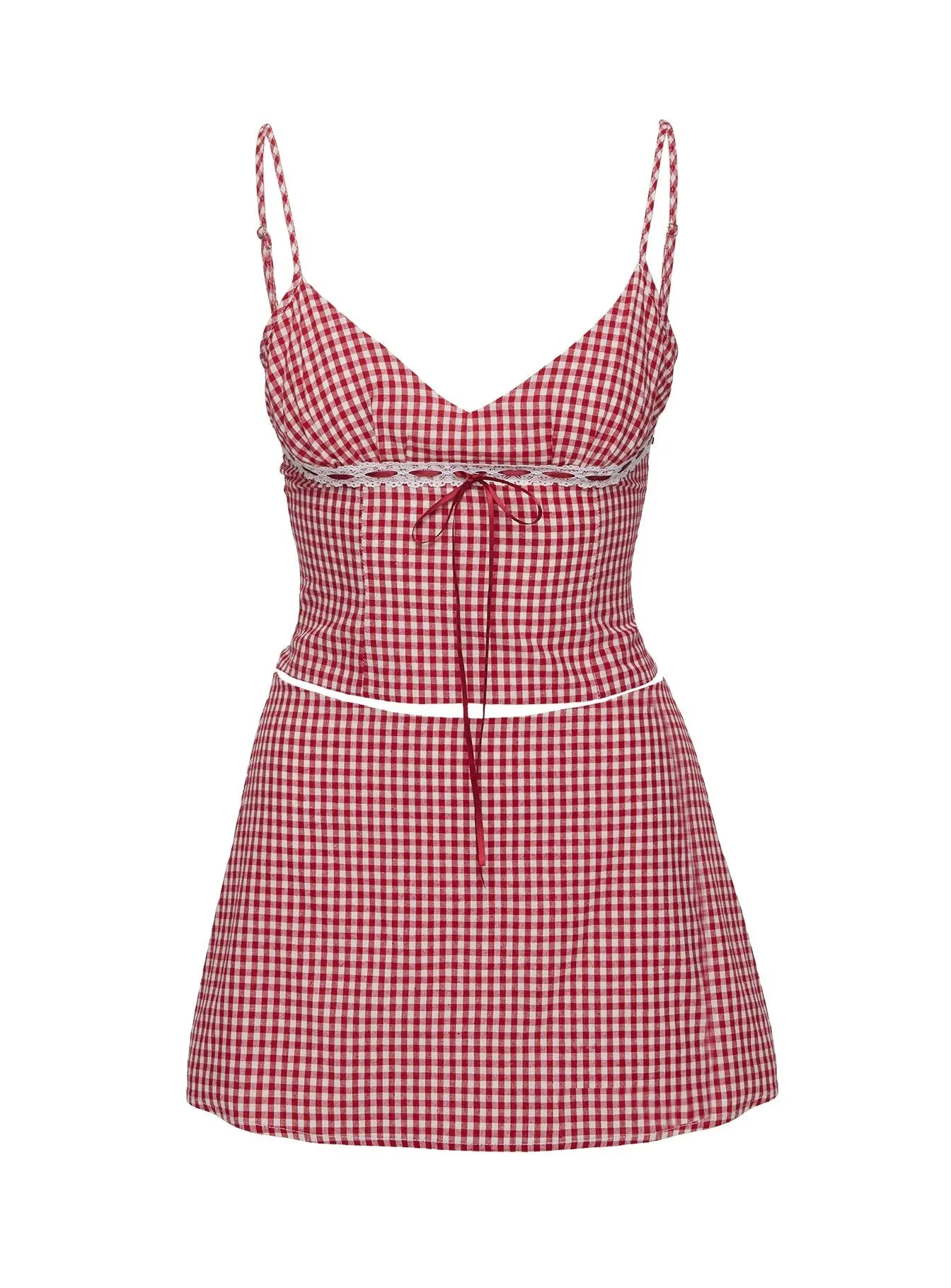 Print Mix Daydreaming Gingham Set Red / White