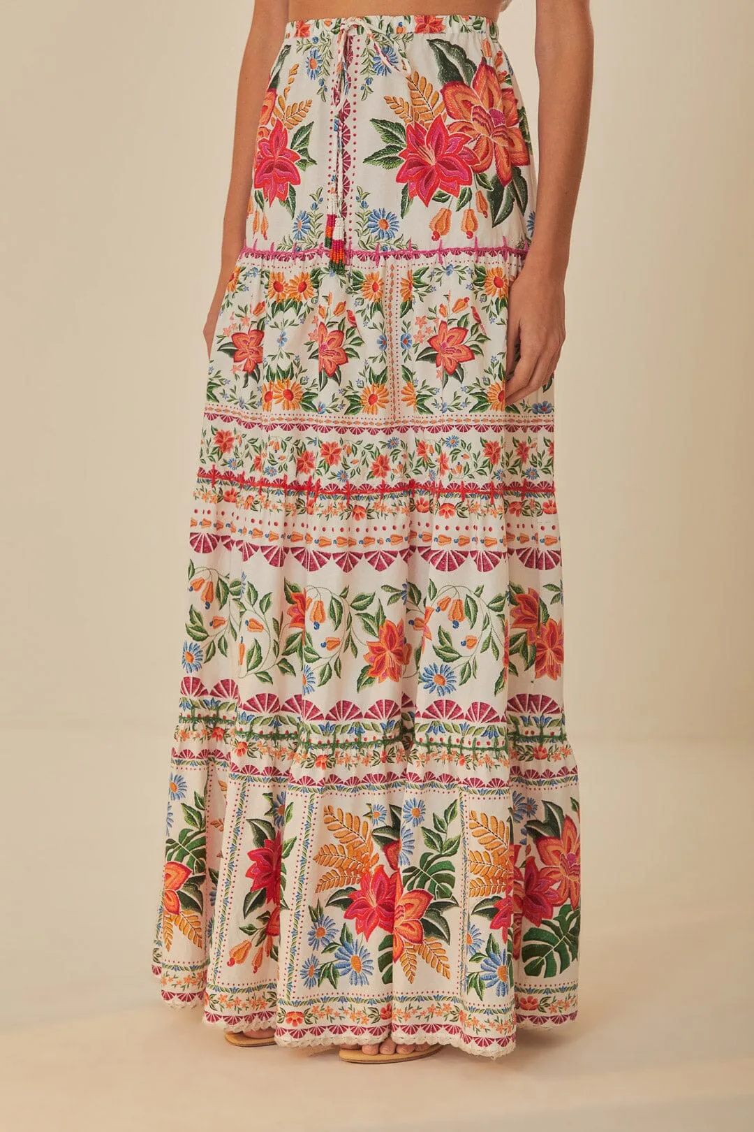 Off-White Bloom Garden Maxi Skirt Built In Shorts