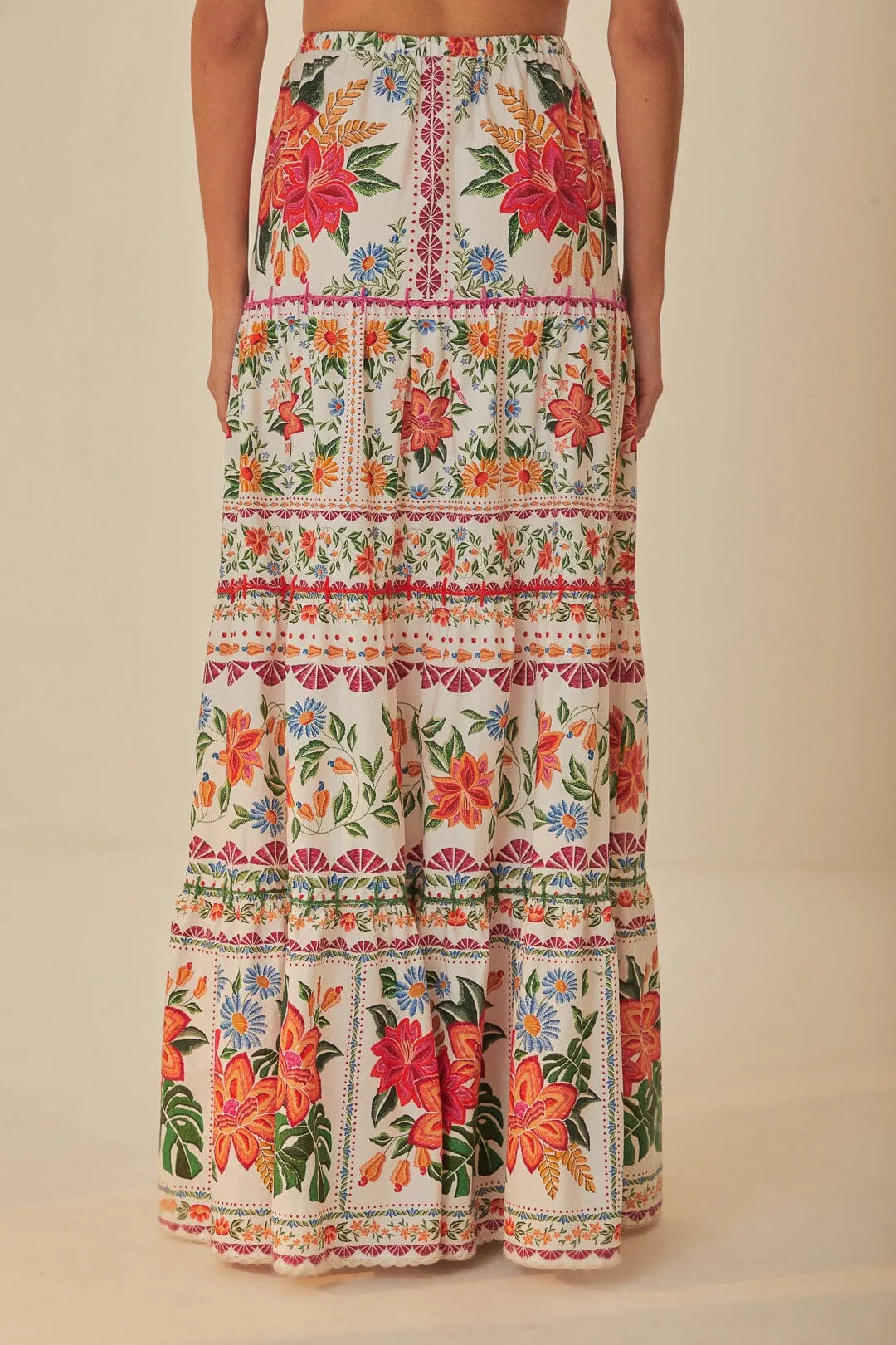 Off-White Bloom Garden Maxi Skirt Chafe Resistant