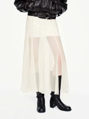 Semi-transparent Midi Skirt Floor Length