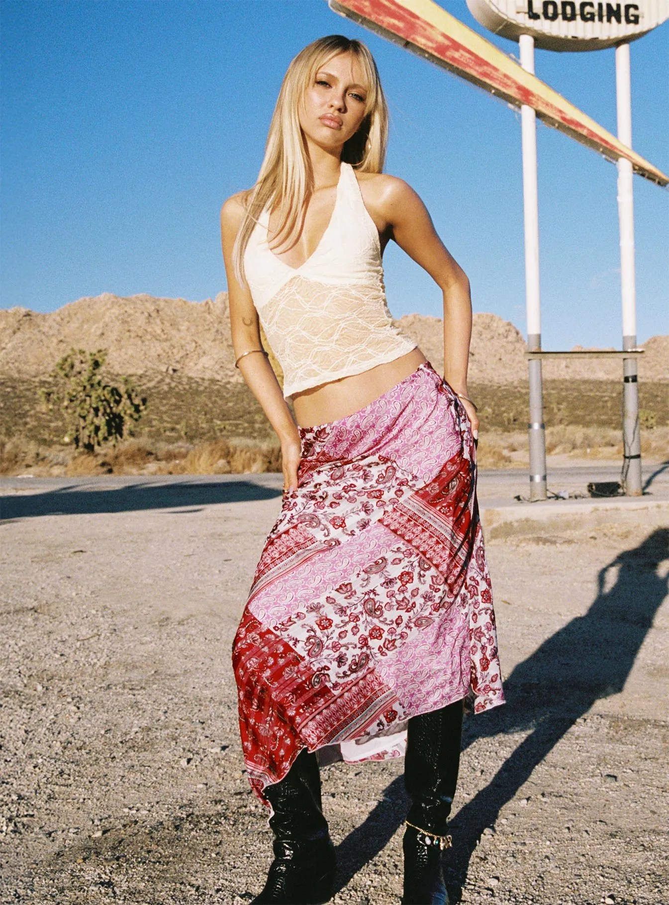 Moisture wicking Lovely Bunch Maxi Skirt Multi