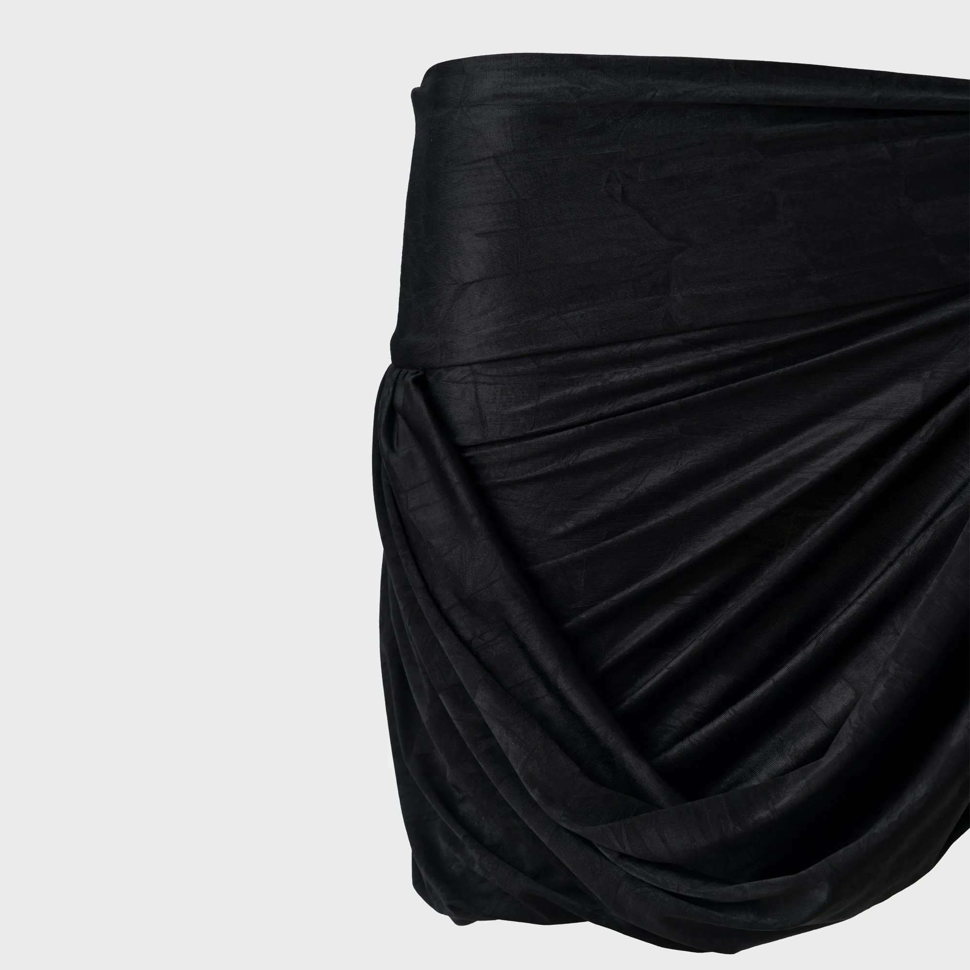 natural fiber Siedres Tie Detailed Jersey Wrap Mini Skirt - Black