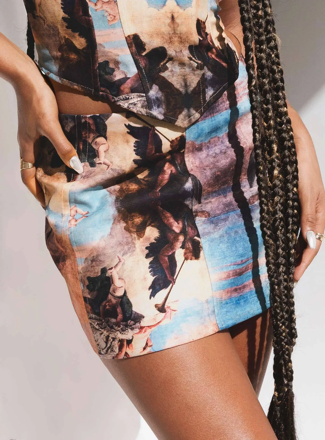 Smooth Cut Casual Moments Angelic Touch Mini Skirt Multi