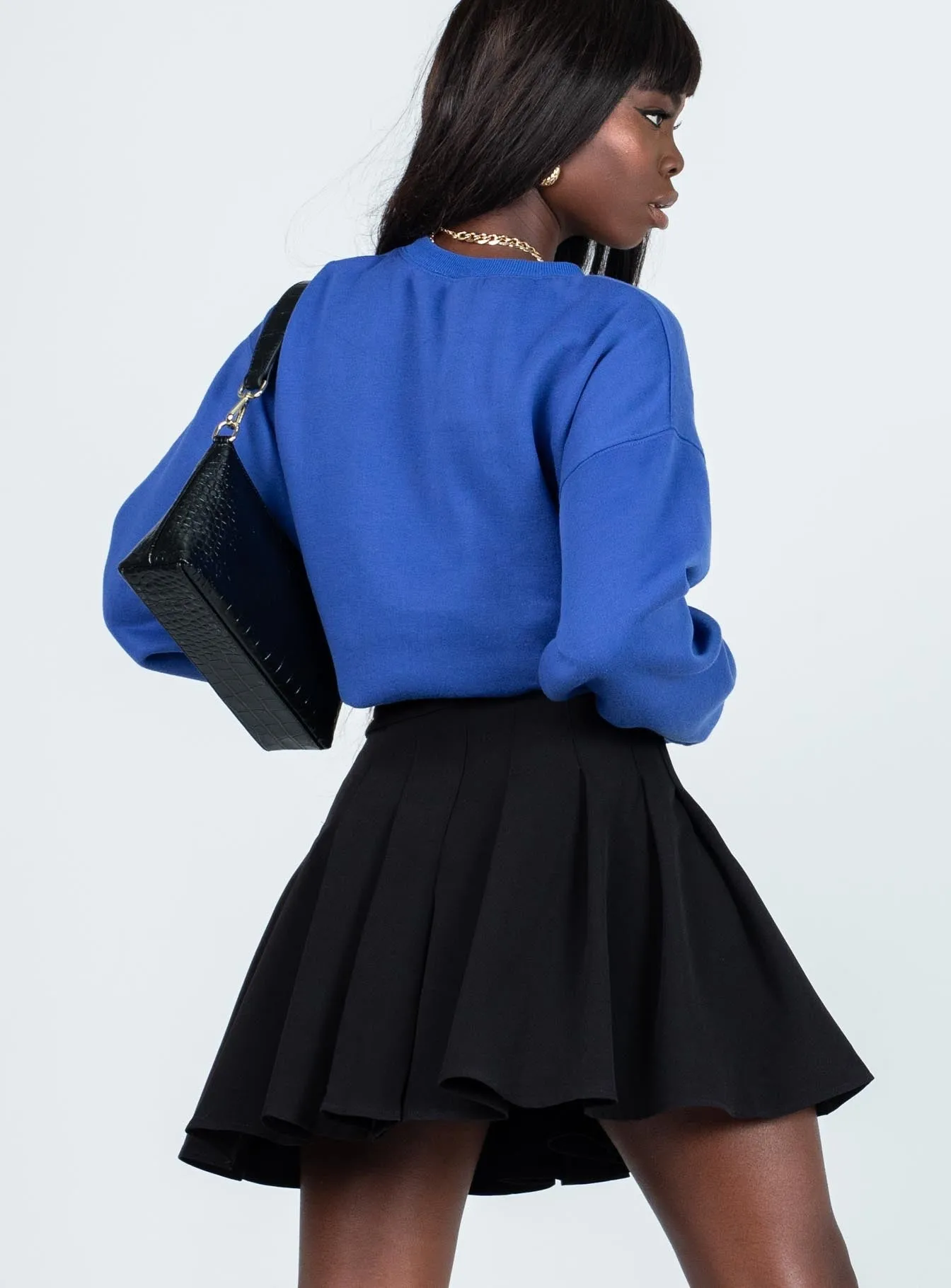 Lucid Mini Skirt Black Corduroy texture Young adult