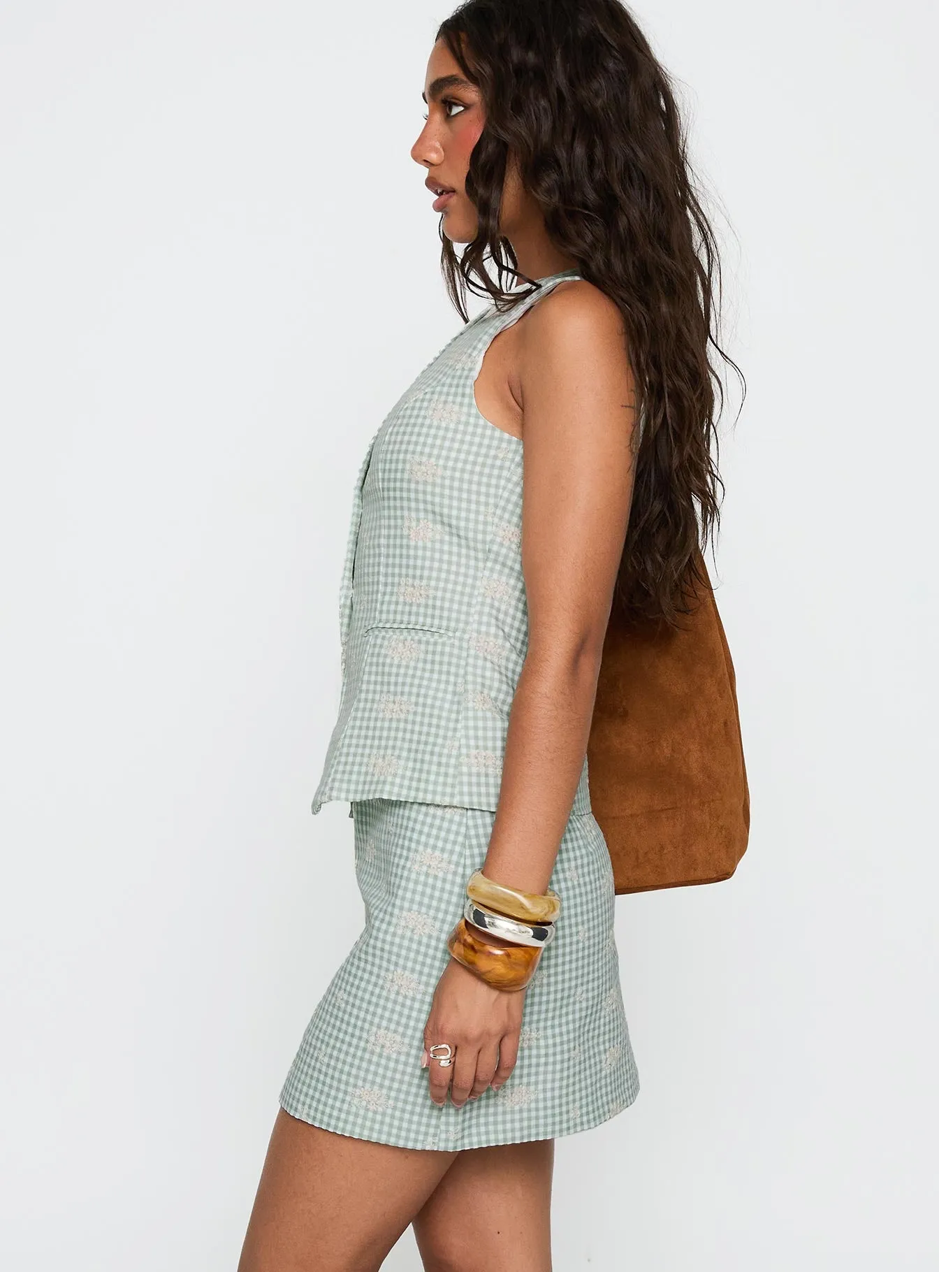 Chic Tones Must Have Feature Theodosia Mini Skirt Sage