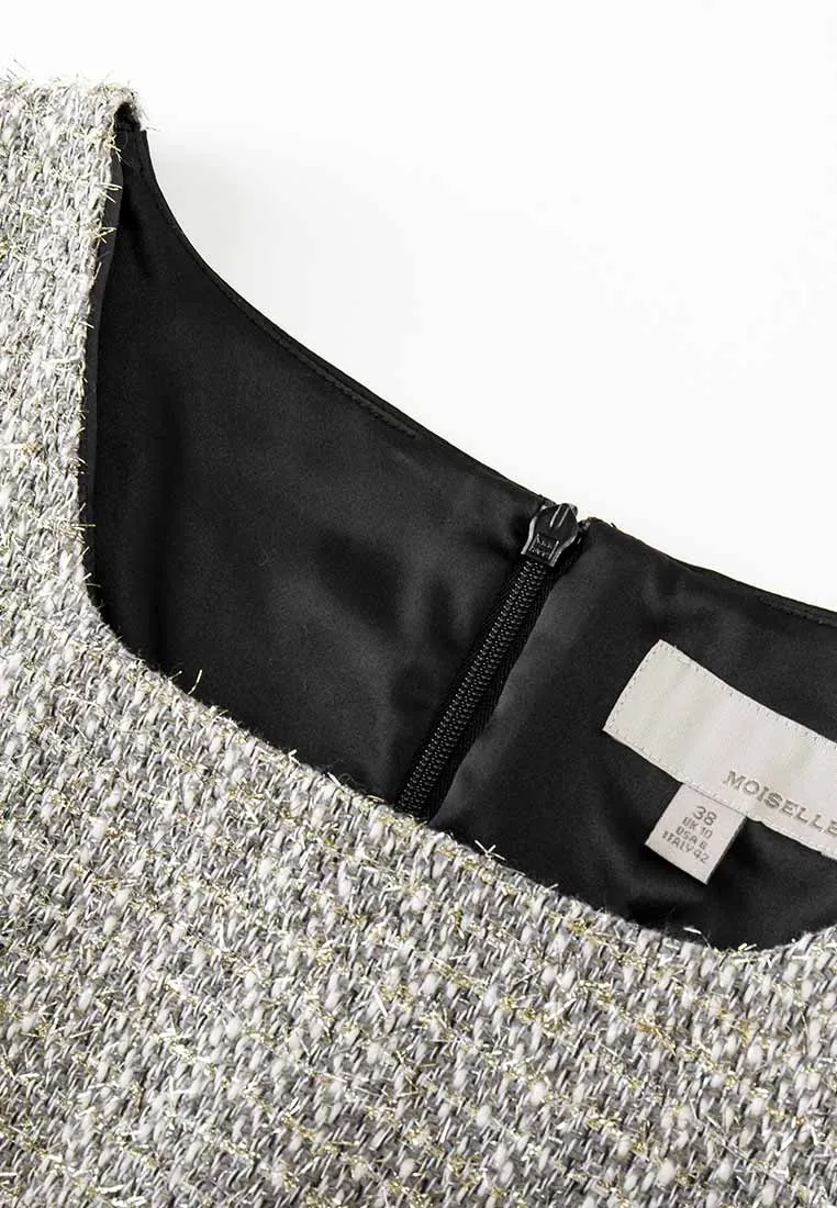 Gem-detail Square Collar Pocket Dress Photo Glam SheerLayeredPanels