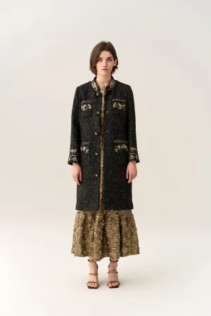 Floral Embroidery Luxe Dress Silk Glow
