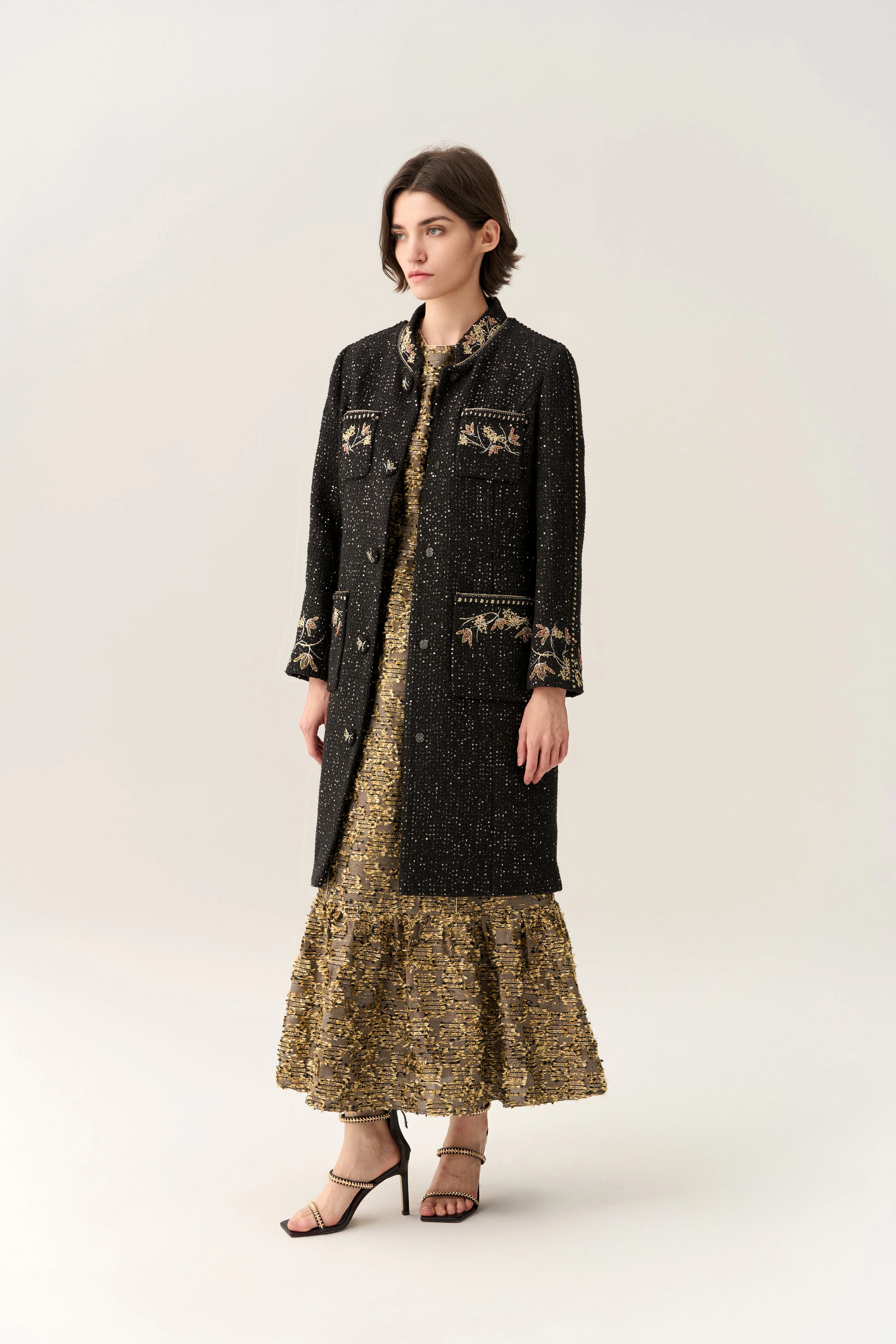 WeightlessLayeringPiece QuickDryMaterial Floral Embroidery Luxe Dress