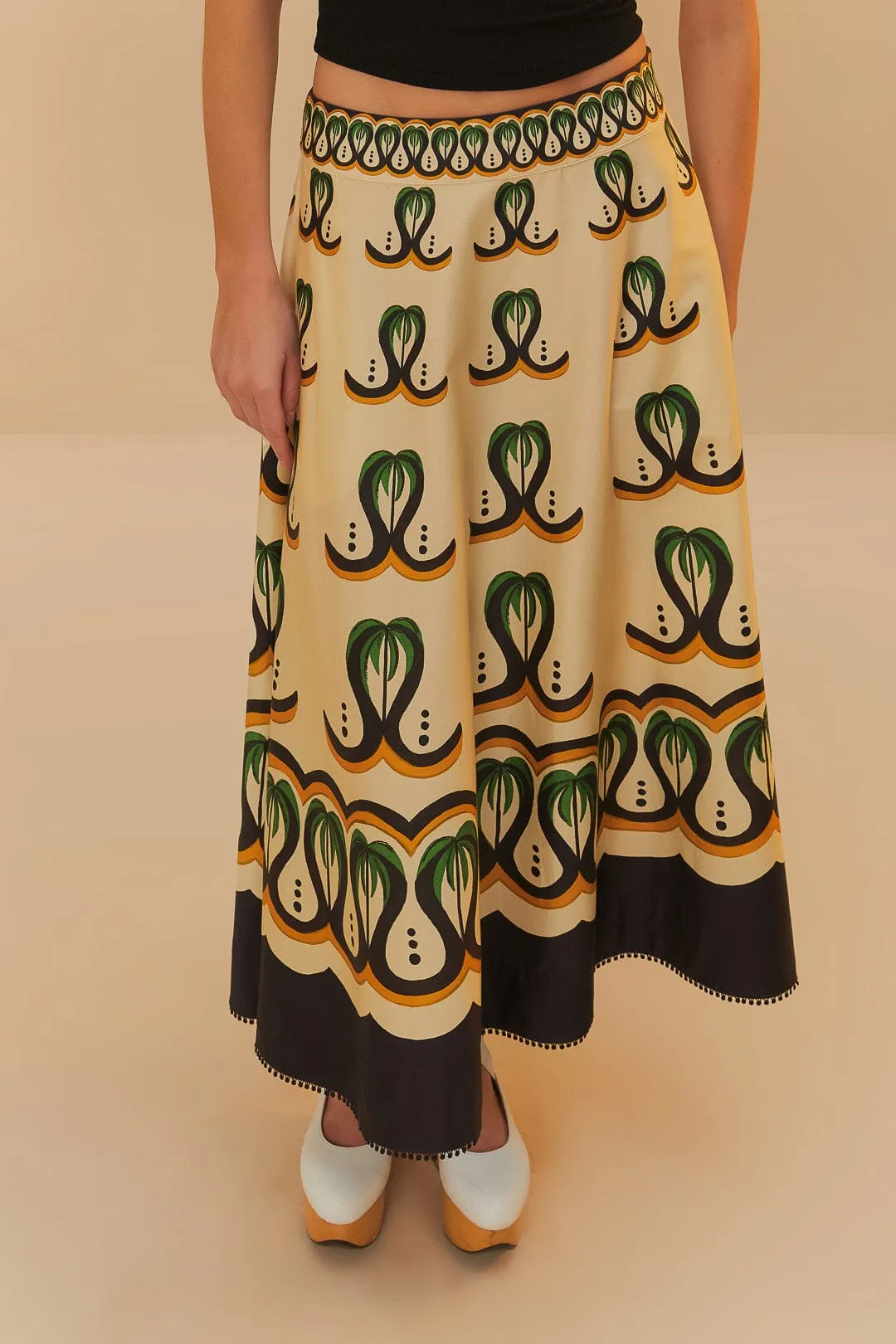 Off-White Coconut Tree Flow Skirt Minimalist Layering Everyday Style