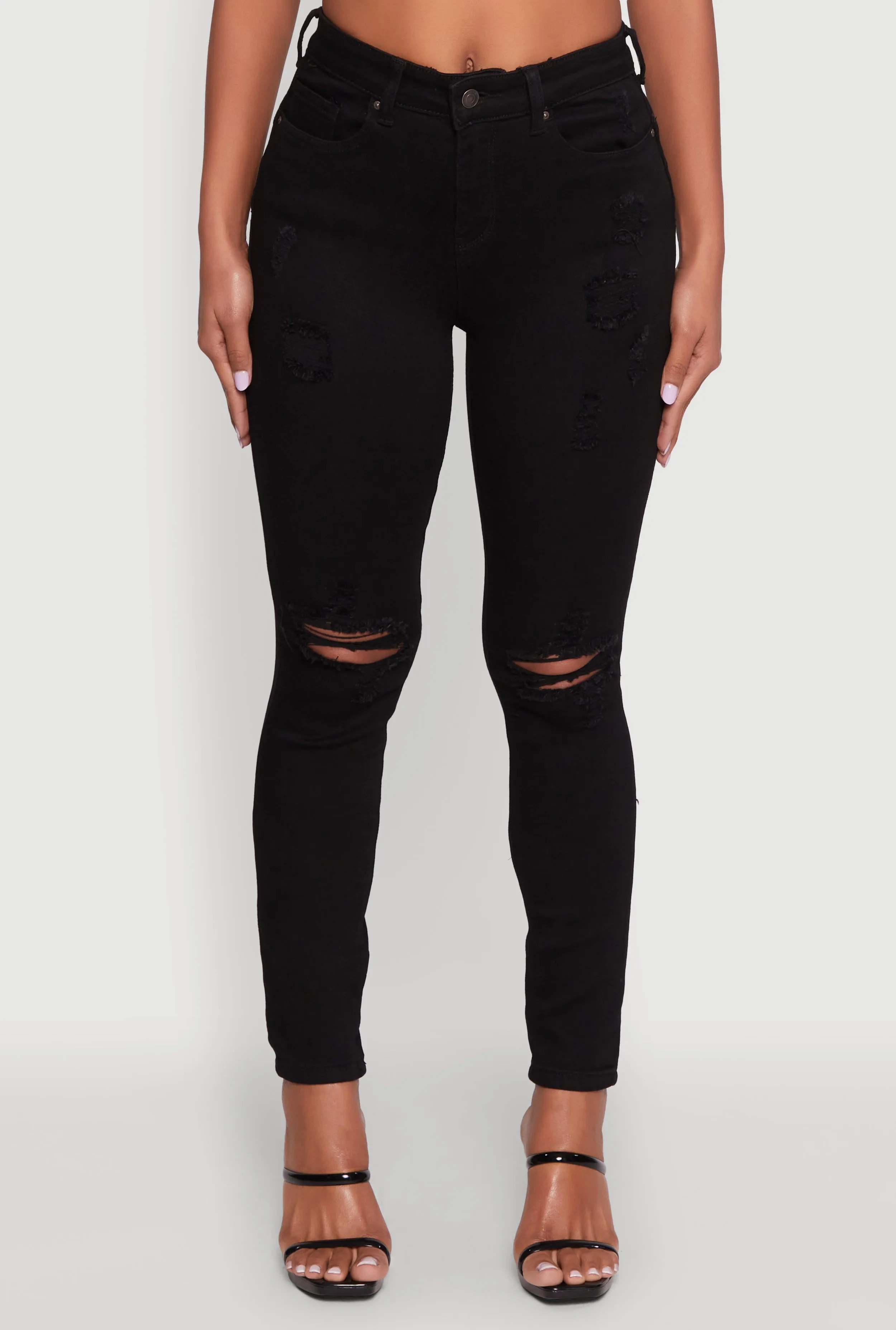 Anti Snag Thread Technology Stretch Free Fit WAX Distressed Skinny Jeans