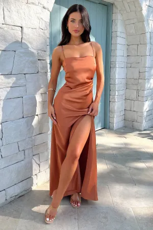 Sophisticated summer attire Tulle Glow Manesh Maxi Dress - Copper