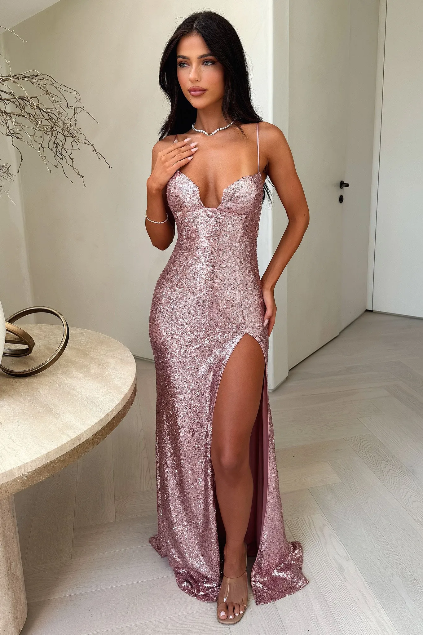 Tullia Sequin Maxi Dress - Pink The dress??s versatile design allows you to wear it for work, weekend outings, or evening events