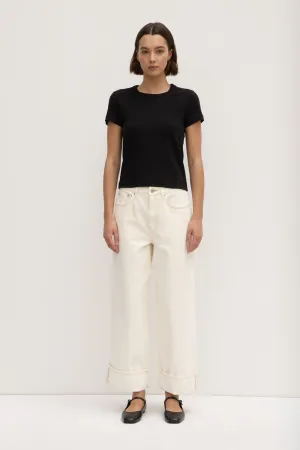 HighCollared Design SkinFriendlyElastic Lyla Cap Sleeve Tee