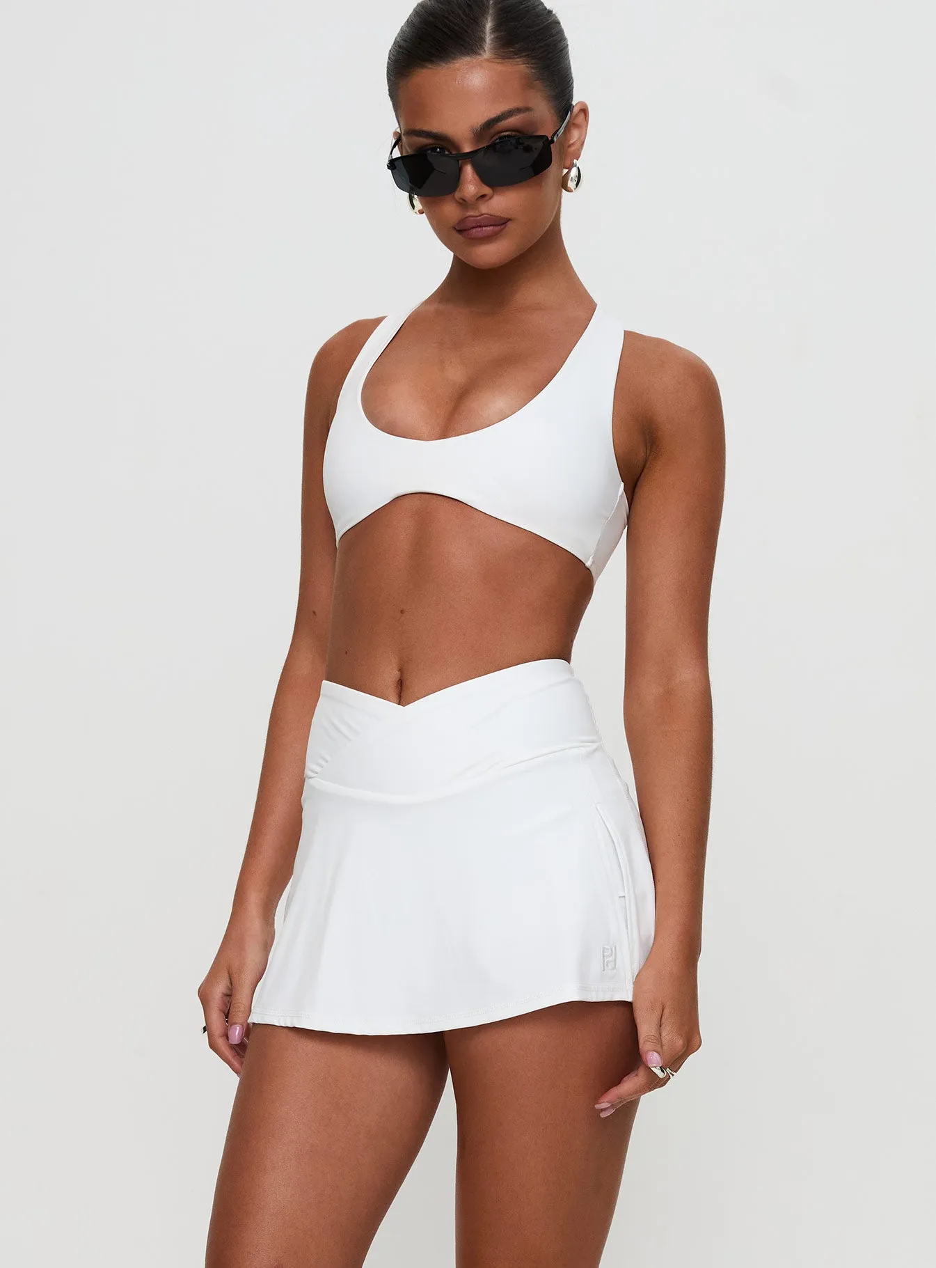With Purpose Active Skort White Laser cut Feminine Charm