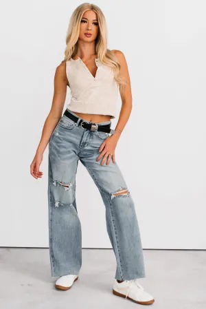 Winter Warmth Professional Wear True Comfort Romero Mid Rise Ripped Judy Blue Wide Leg Jeans (Light)