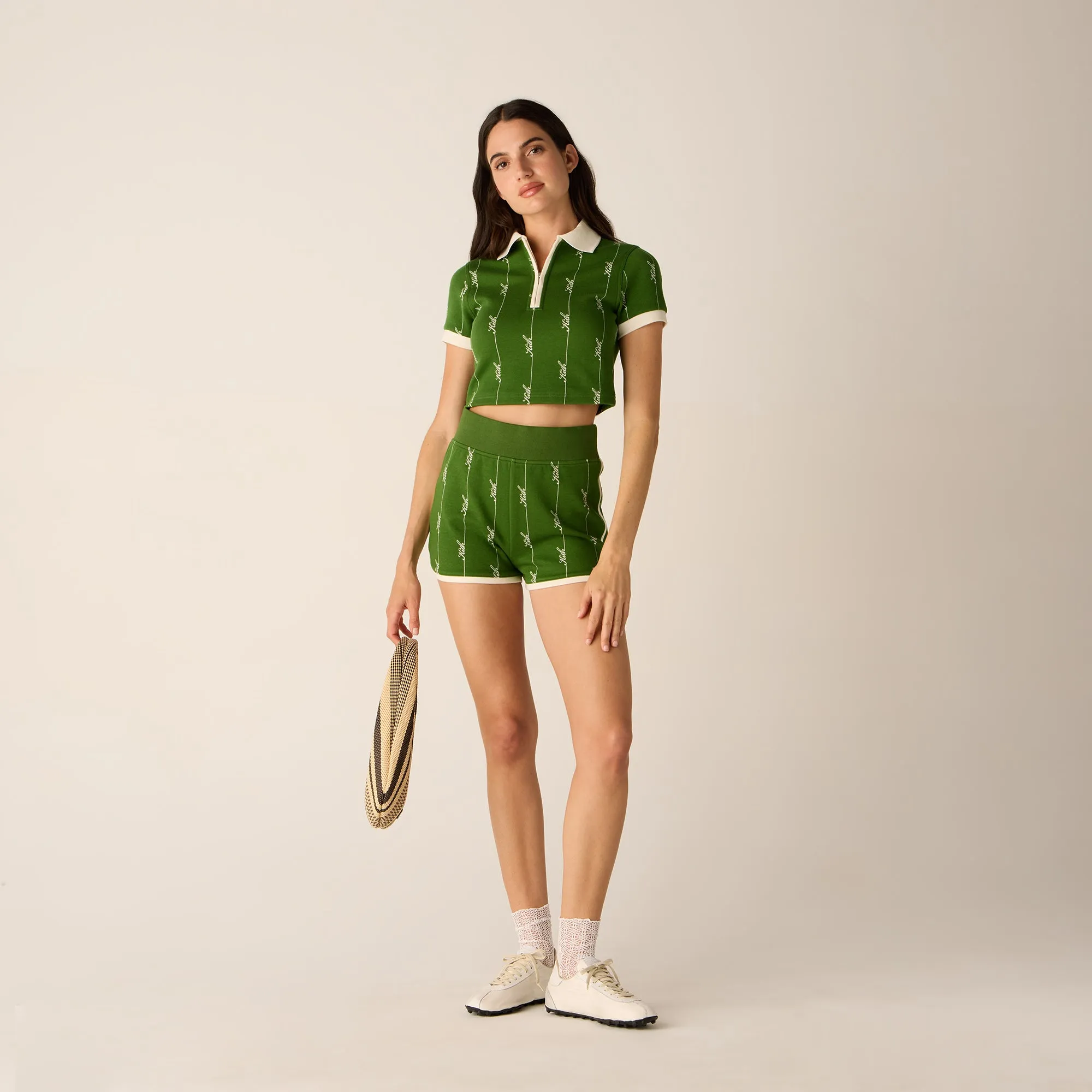 Kith Women Mica Pique Logo Knit Short - Turf Minimalist Style