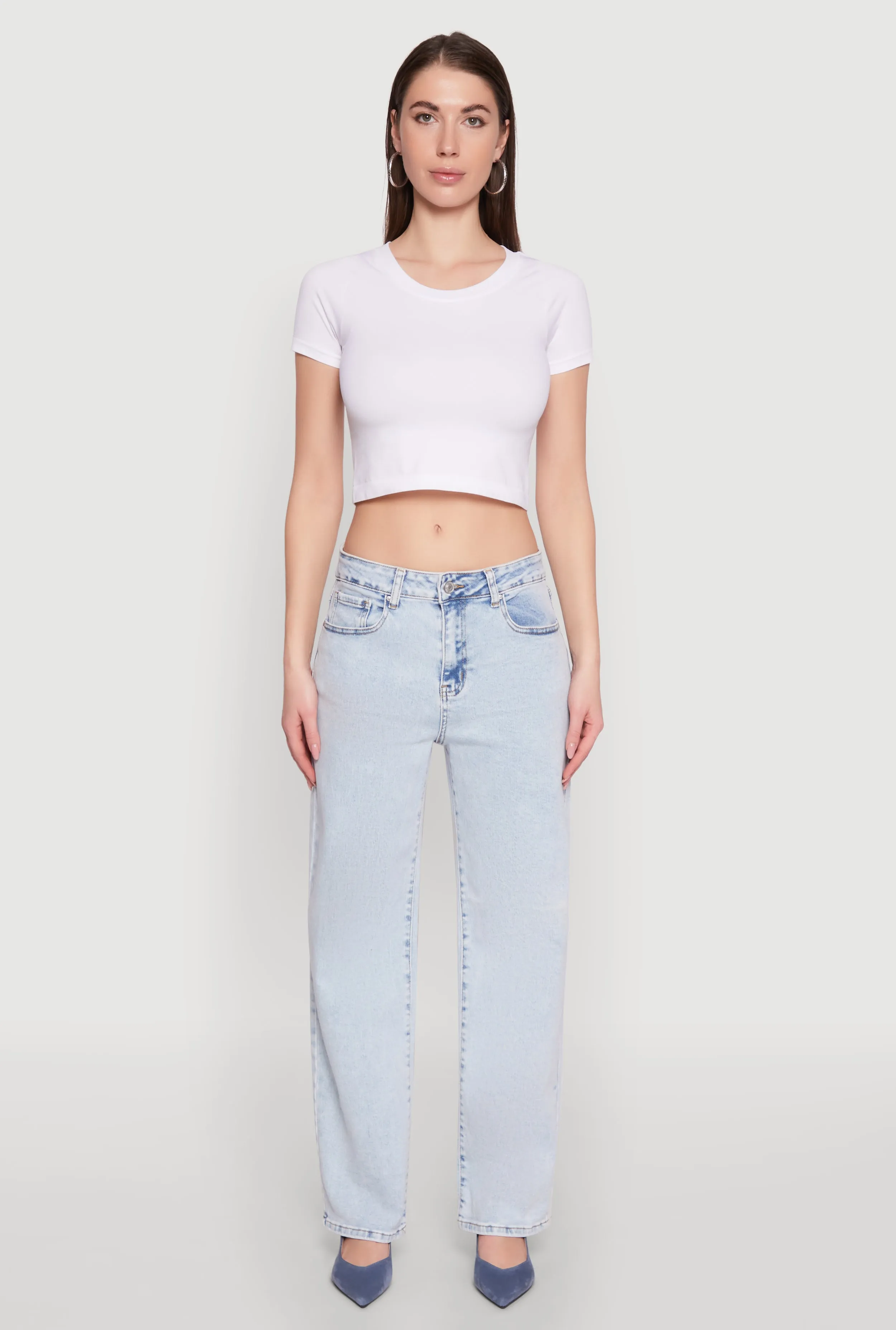 WAX Acid Wash Straight Leg Jeans Lightwear Option Style Combo