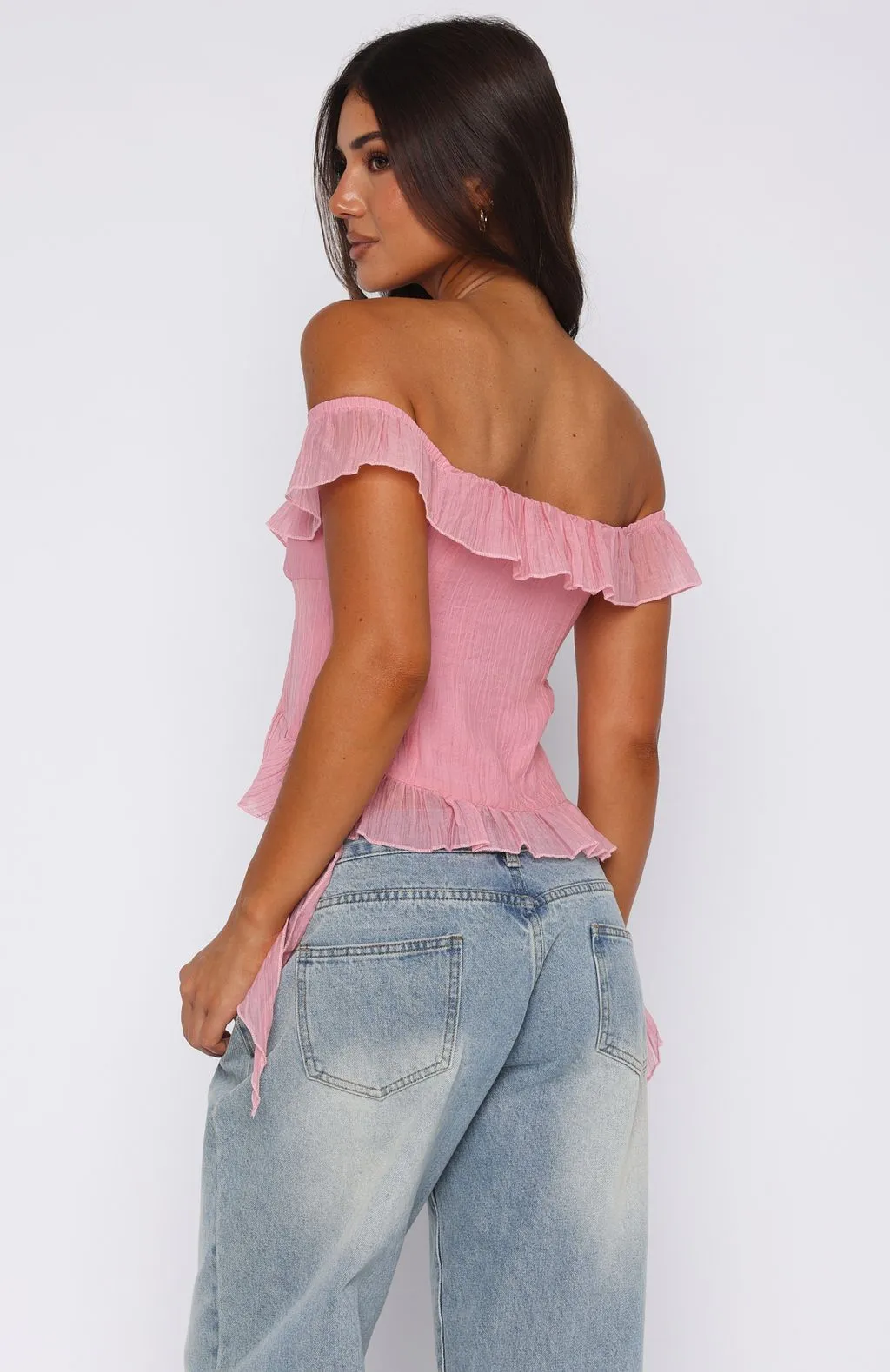Love The View Off Shoulder Top Candy CollapsibleFrame