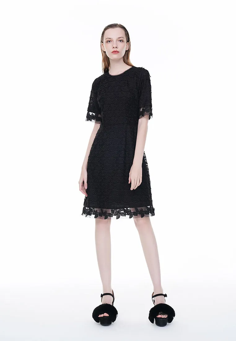Art Glow Run Glow Black Lace Formal Dress