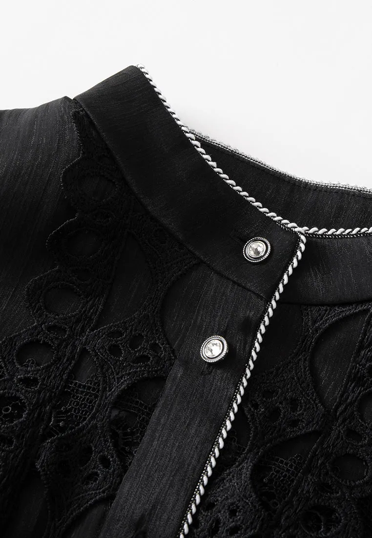 Joy Ease Gentle Glow Cut-out Lace-detail Belted Dress