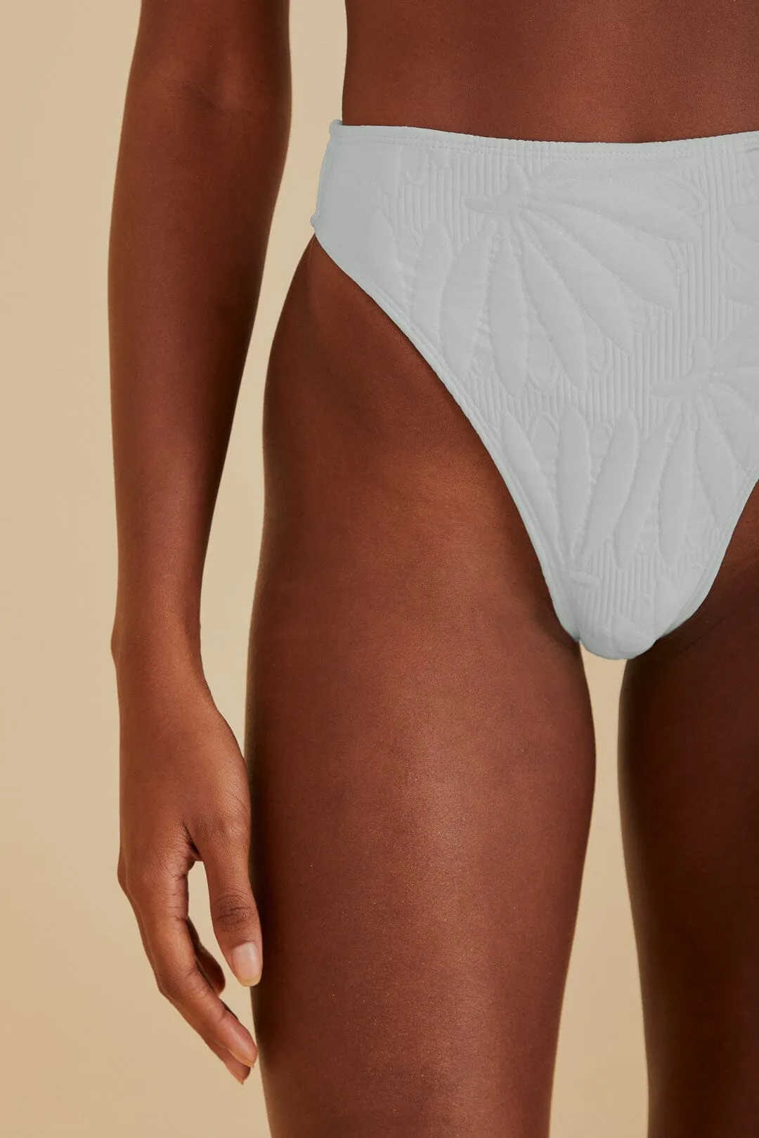 Off-White Banana Matelasse Bikini Bottom MultiFunctional Pockets
