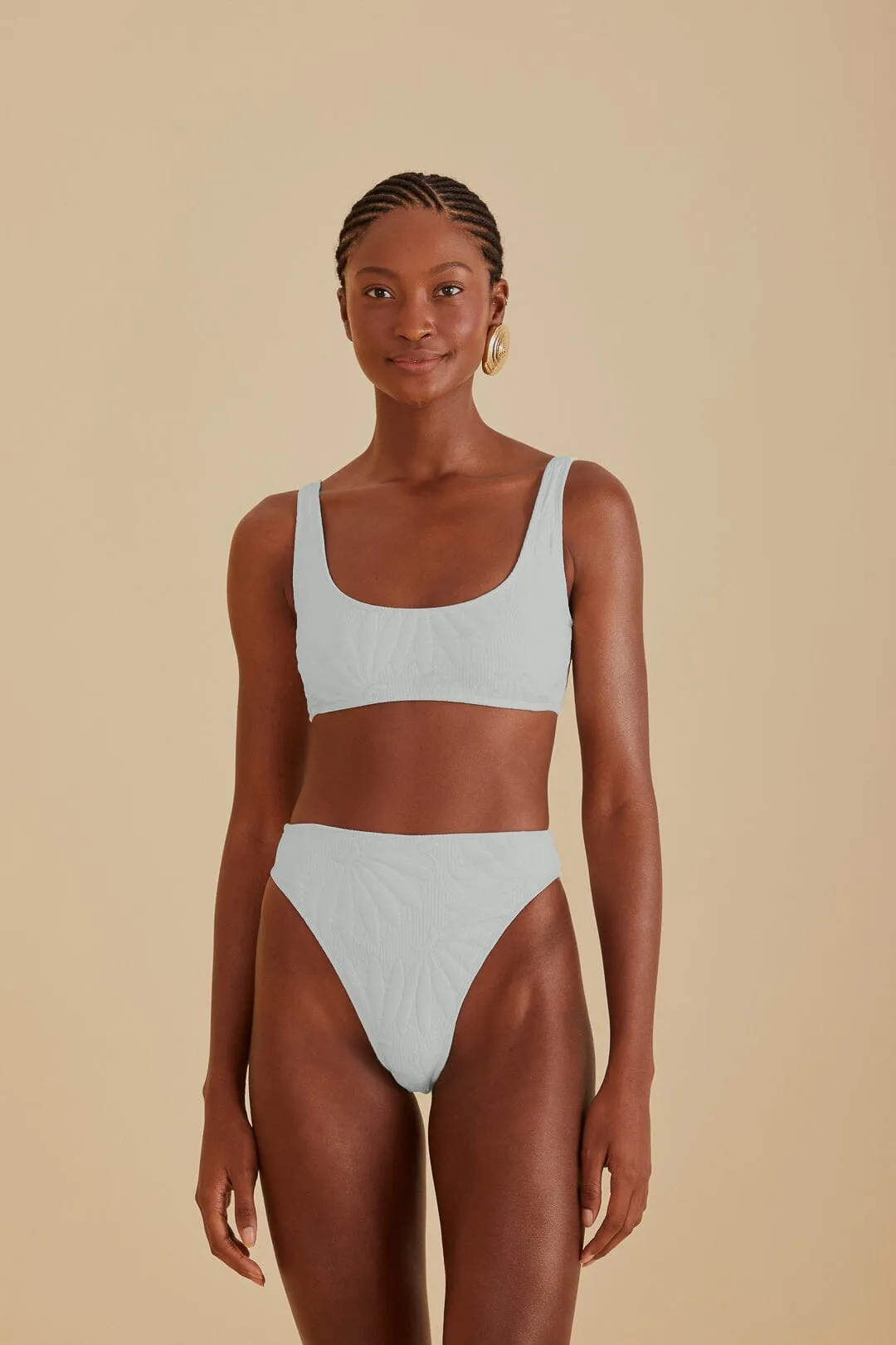 Mountain Cool Off-White Banana Matelasse Bikini Bottom