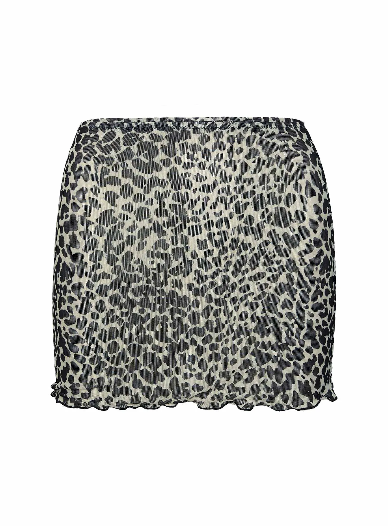 Statement Piece Cane Mesh Mini Skirt Leopard
