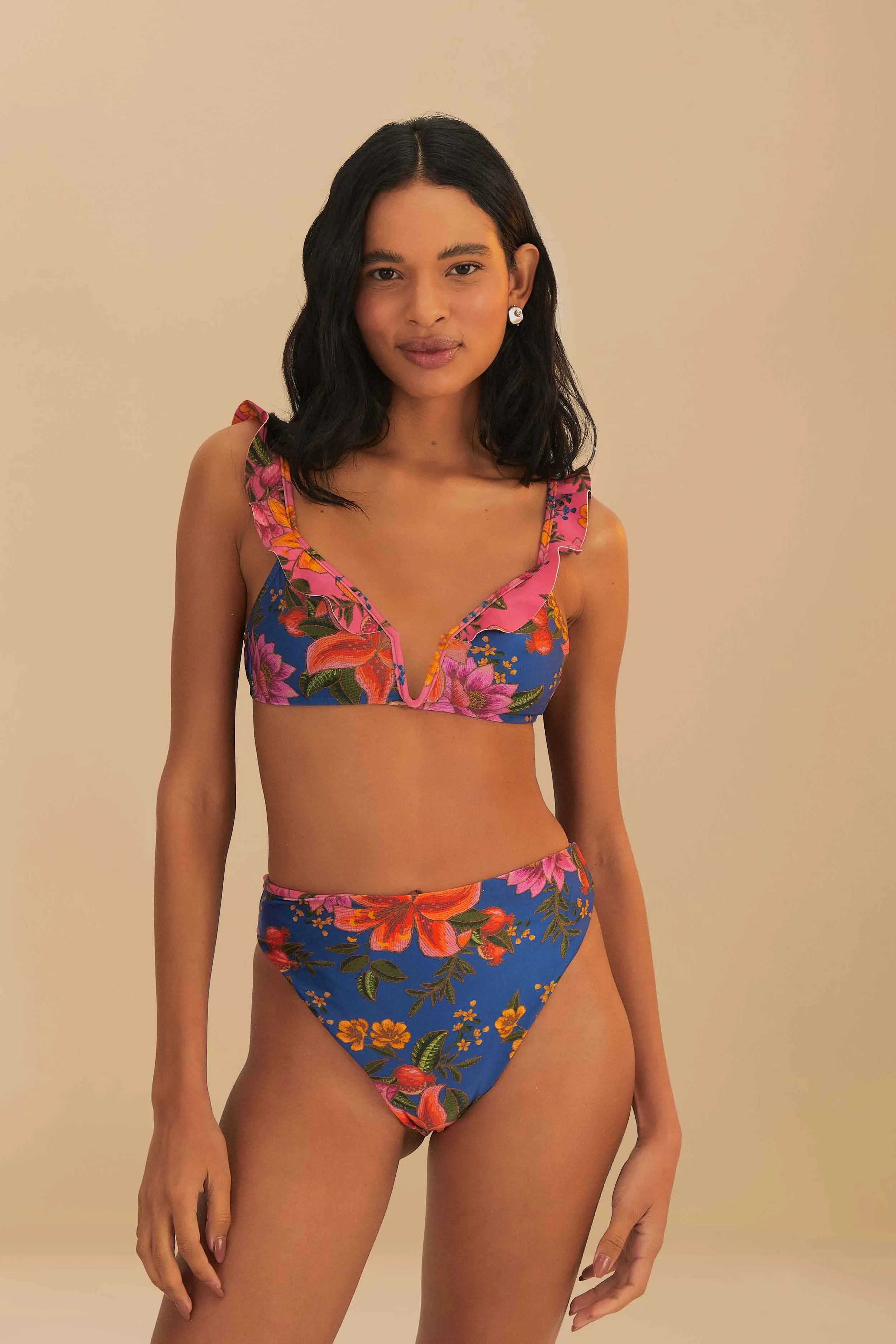 SoftTouch Commute Ease Multicolor Summer Fruit High Waist Bikini Bottom