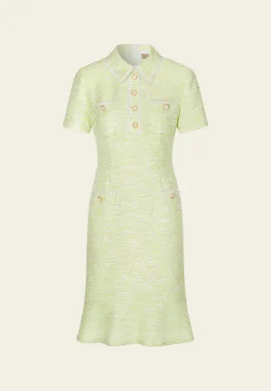 Jacquard Lurex Lace-detail Patch-pocket Dress Ethic Core Bio Glow