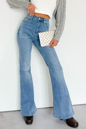 Lane Denim Signature 8 Flare Jeans (Medium Wash) DoubleStitched Construction QuickDrying